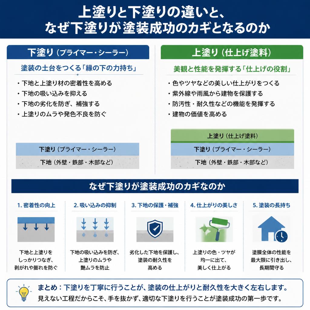2. なぜ下塗りが大事なのか？上塗りとの違い