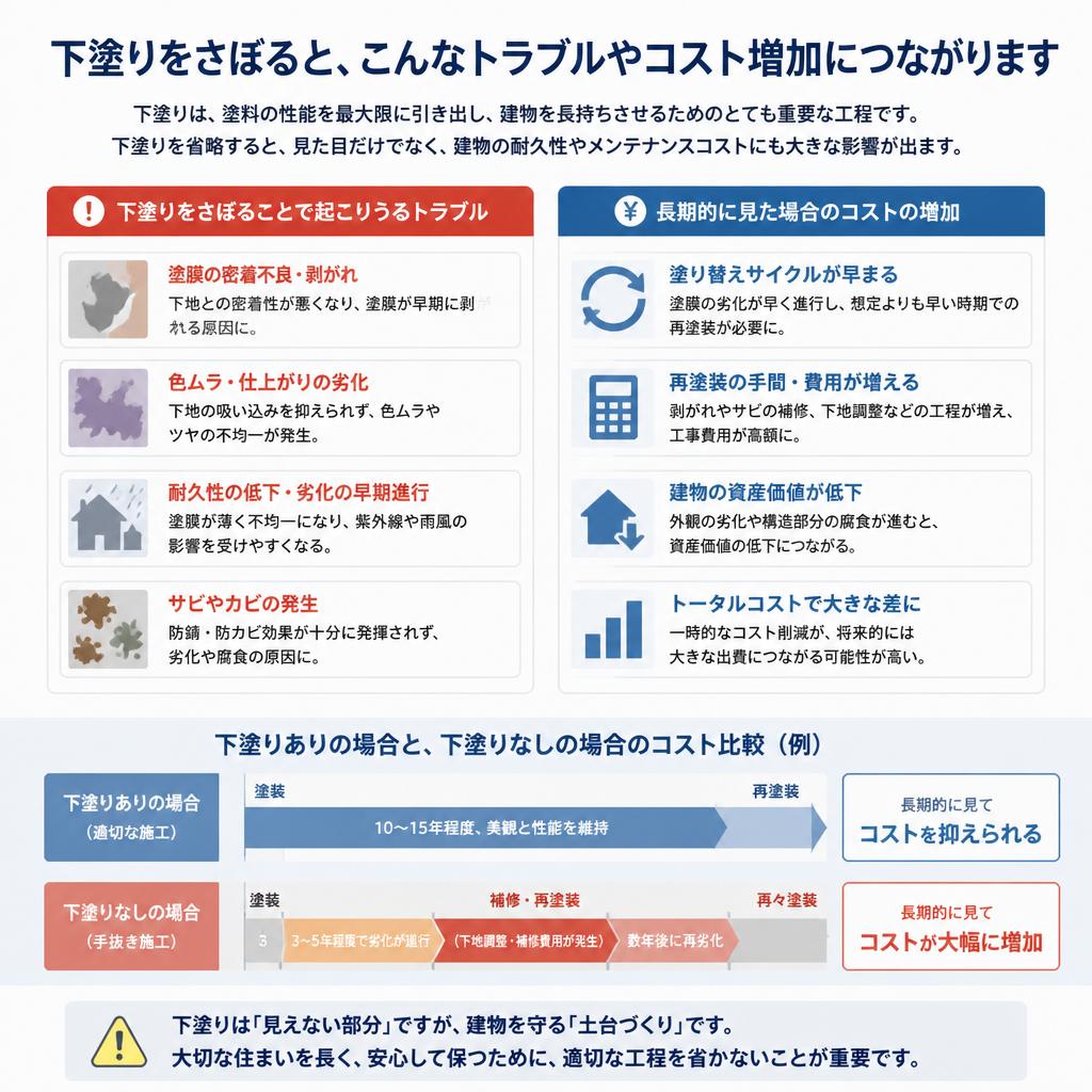 4. 下塗りを怠った場合のデメリット